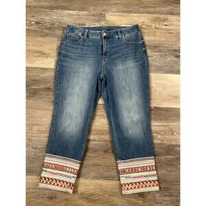 Chico's so slimming girlfriend slim leg crop medium wash jeans women's 8P NWOT